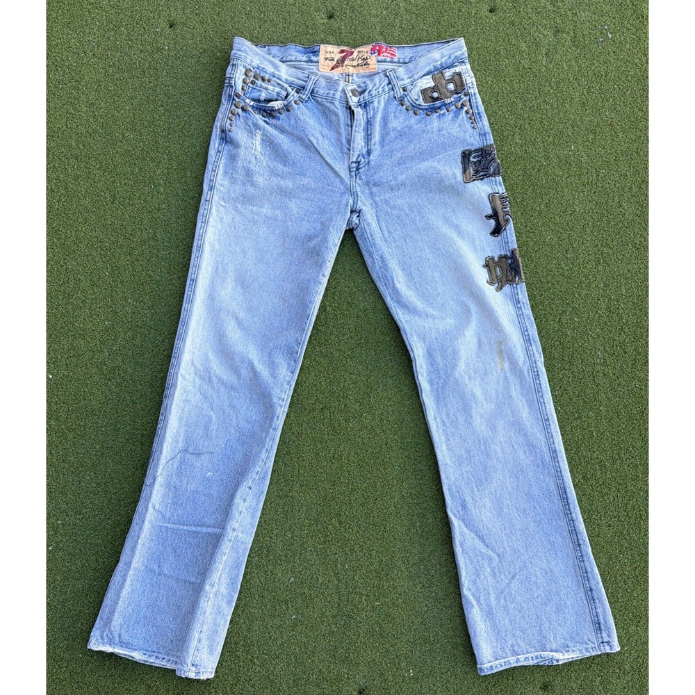 7 for All Mankind The Great China Wall Bootcut Light Washed Jeans Size 34x32 Y2K